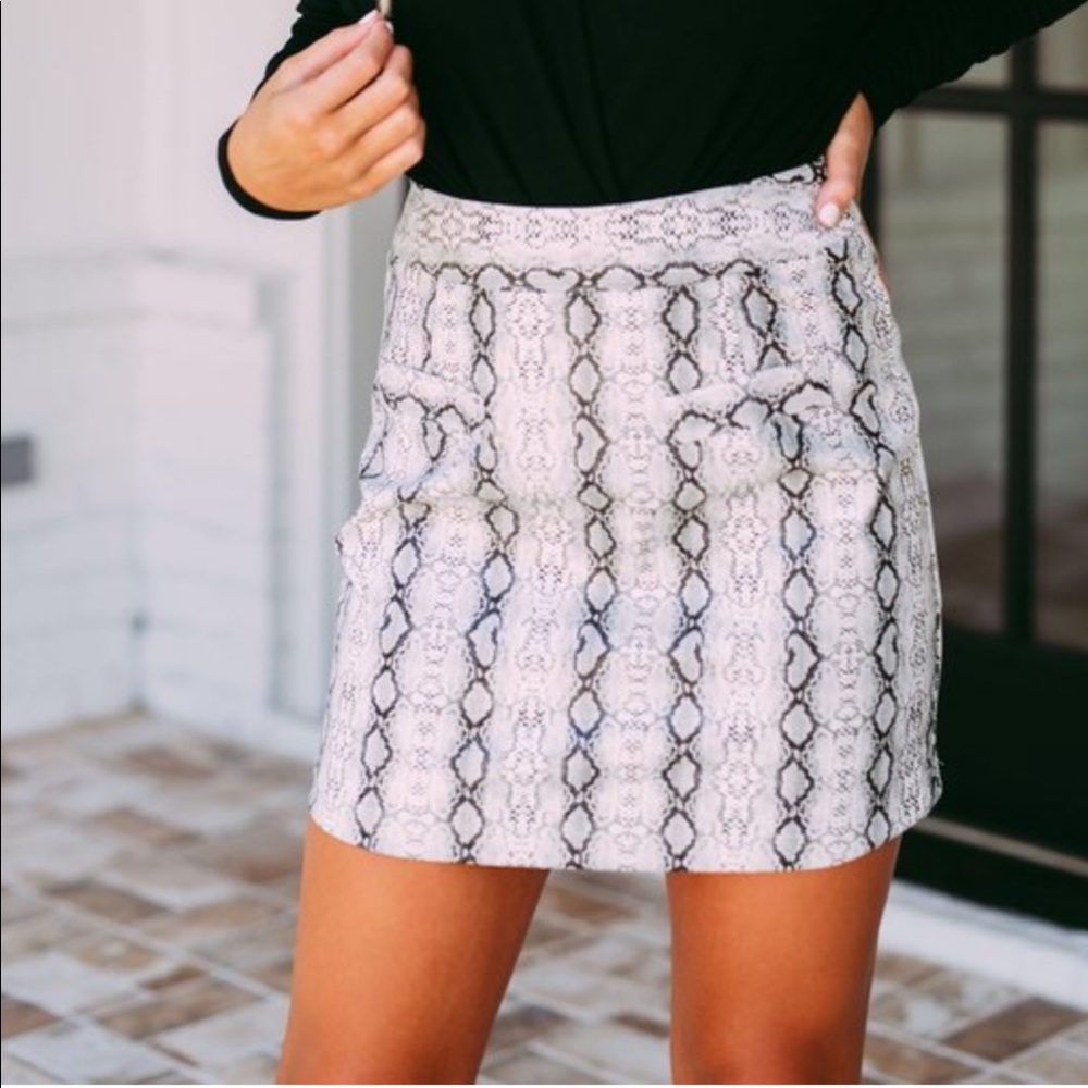 L. Love snake skin skirt.